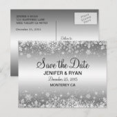 Niedliche Winterhochzeit Save the Date Postkarte (Vorne/Hinten)