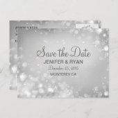 Niedliche Winterhochzeit Save the Date Postkarte (Vorne/Hinten)