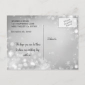 Niedliche Winterhochzeit Save the Date Postkarte (Rückseite)