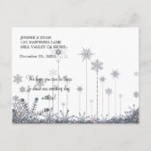 Niedliche Winterhochzeit Save the Date Postkarte (Rückseite)