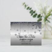 Niedliche Winterhochzeit Save the Date Postkarte (Stehend Vorderseite)