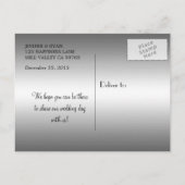 Niedliche Winterhochzeit Save the Date Postkarte (Rückseite)