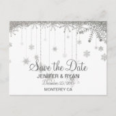 Niedliche Winterhochzeit Save the Date Postkarte (Vorderseite)