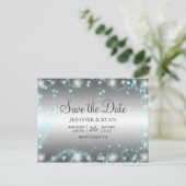 Niedliche Winterhochzeit Save the Date Postkarte (Stehend Vorderseite)