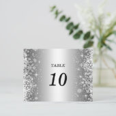 Niedliche Winterhochzeit Tischnummer Postkarte (Stehend Vorderseite)