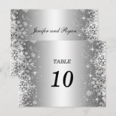 Niedliche Winterhochzeit Tischnummer Postkarte (Vorne/Hinten)