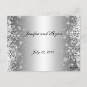 Niedliche Winterhochzeit Tischnummer Postkarte (Rückseite)