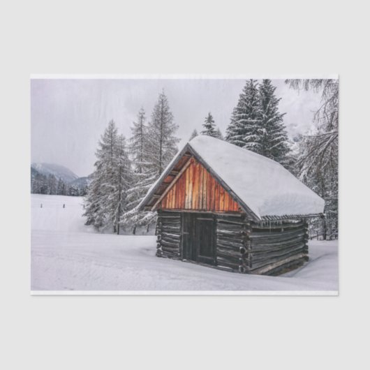 Niedliche Winterhütte je! Seidenpapier (Vorderseite)