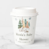 Niedliche Winterkaninchen Kinderdusche Pappbecher (Vorderseite)