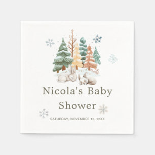 Niedliche Winterkaninchen Kinderdusche Serviette