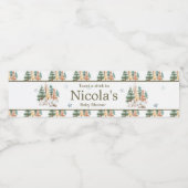 Niedliche Winterkaninchen Kinderdusche Wasserflaschenetikett (Einzelnes Label)