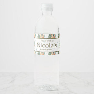 Niedliche Winterkaninchen Kinderdusche Wasserflaschenetikett