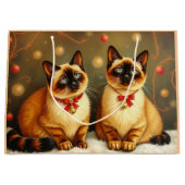 Niedliche Winterkatzen Große Geschenktüte (Vorderseite)