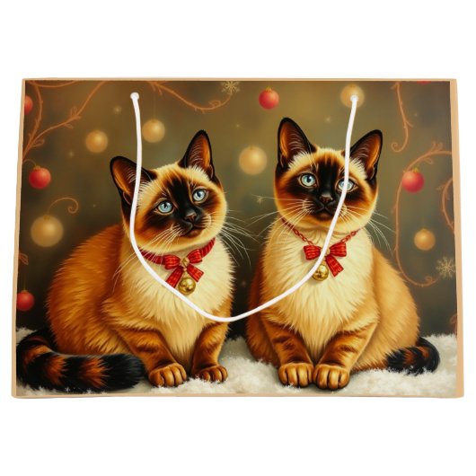 Niedliche Winterkatzen Große Geschenktüte (Vorderseite)