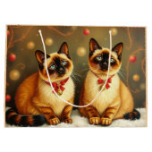 Niedliche Winterkatzen Große Geschenktüte (Rückseite)