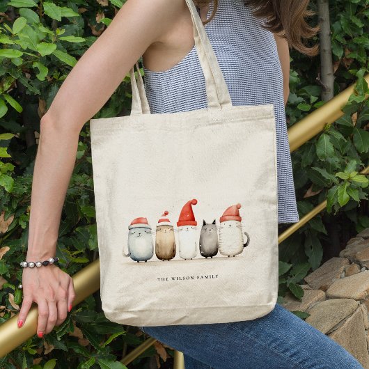 Niedliche Winterkatzen Sweater Furcht & Helle Weih Tragetasche