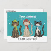 Niedliche Winterkatzen Weihnachten Postkarte (Vorne/Hinten)