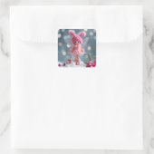 Niedliche Winterkleber Quadratischer Aufkleber (Tasche)