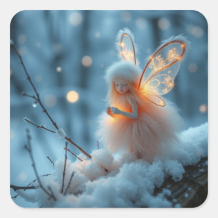 Niedliche Winterkleber Quadratischer Aufkleber