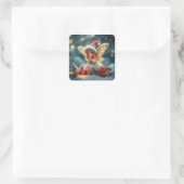 Niedliche Winterkleber Quadratischer Aufkleber (Tasche)
