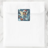 Niedliche Winterkleber Quadratischer Aufkleber (Tasche)