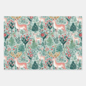 Niedliche Winterkoordination für den Hirschfest Geschenkpapier Set (Vorderseite 2)