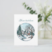 Niedliche Winterlandschaft anpassbar Postkarte (Stehend Vorderseite)