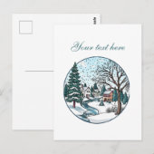 Niedliche Winterlandschaft anpassbar Postkarte (Vorne/Hinten)