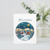 Niedliche Winterlandschaft anpassbar Postkarte (Stehend Vorderseite)