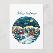 Niedliche Winterlandschaft anpassbar Postkarte (Vorderseite)
