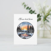 Niedliche Winterlandschaft anpassbar Postkarte (Stehend Vorderseite)