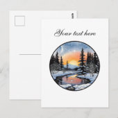 Niedliche Winterlandschaft anpassbar Postkarte (Vorne/Hinten)