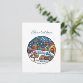 Niedliche Winterlandschaft anpassbar Postkarte (Stehend Vorderseite)