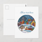 Niedliche Winterlandschaft anpassbar Postkarte (Vorne/Hinten)