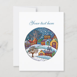 Niedliche Winterlandschaft anpassbar Postkarte