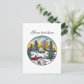 Niedliche Winterlandschaft anpassbar Postkarte (Stehend Vorderseite)