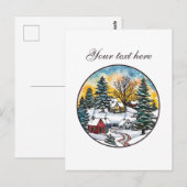 Niedliche Winterlandschaft anpassbar Postkarte (Vorne/Hinten)