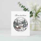 Niedliche Winterlandschaft anpassbar Postkarte (Stehend Vorderseite)