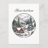 Niedliche Winterlandschaft anpassbar Postkarte (Vorderseite)
