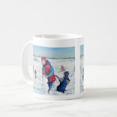 Niedliche Winterlandschaft des ersten Schneefalls Kaffeetasse (Vorderseite Links)