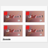 Niedliche Winterlandschaft im Herbst Rechteckiger Aufkleber (Blatt)