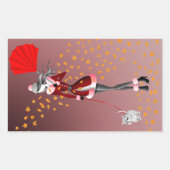 Niedliche Winterlandschaft im Herbst Rechteckiger Aufkleber (Vorderseite)