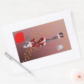 Niedliche Winterlandschaft im Herbst Rechteckiger Aufkleber (Umschlag)