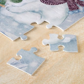 Niedliche Winterlandschaft mit Mama & Baby Bear Puzzle (Seite)