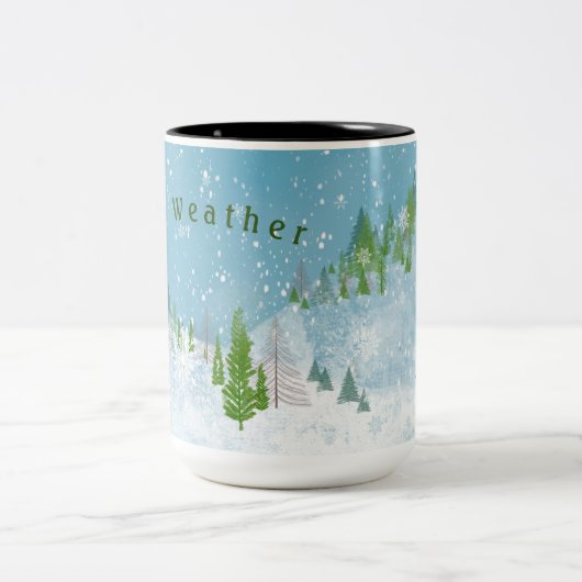 Niedliche Winterlandschaft Personalisiert Zwei-Ton Zweifarbige Tasse (Mittel)