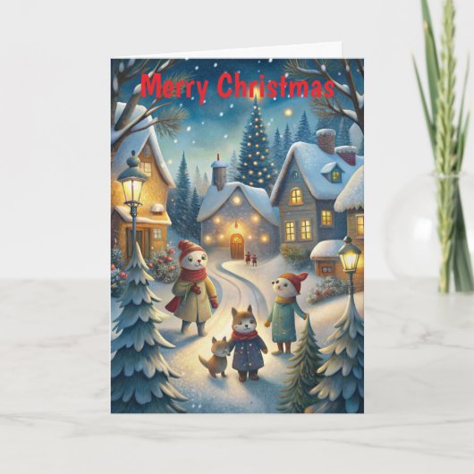 Niedliche Winterlandschaft zu Weihnachten (Vorderseite)