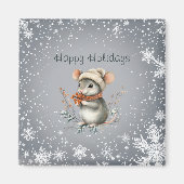 Niedliche Wintermaus mit Berries Magnet (Vorne)