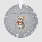 Niedliche Wintermaus mit Berries Ornament (Vorderseite)