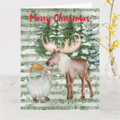 Niedliche Wintermonate- und Ziegenkarte Karte (Gelbe Blume)