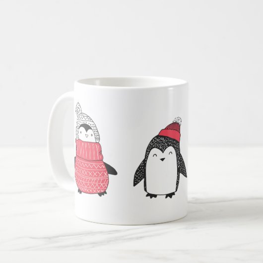 Niedliche WinterPenguins Kaffeetasse (Vorderseite Links)